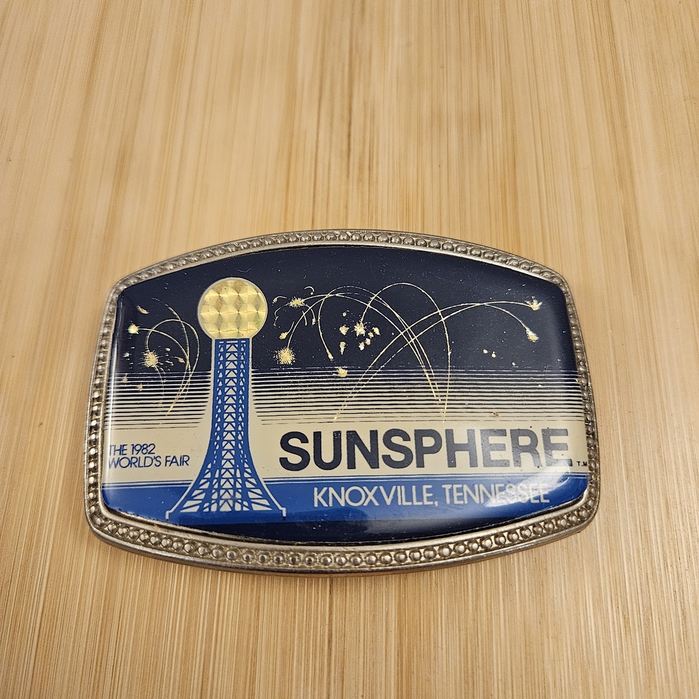 Vintage 1982 Knoxville Tennessee Worlds Fair Sunsphere‎ Souvenir Sky Belt Buckle